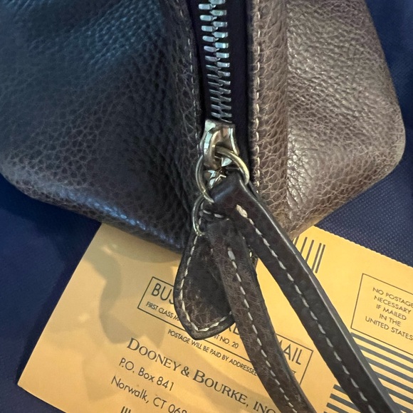 Dooney & Bourke Handbag Pebbled Brown Leather Semi-Circle Satchel Purse - Picture 11 of 12